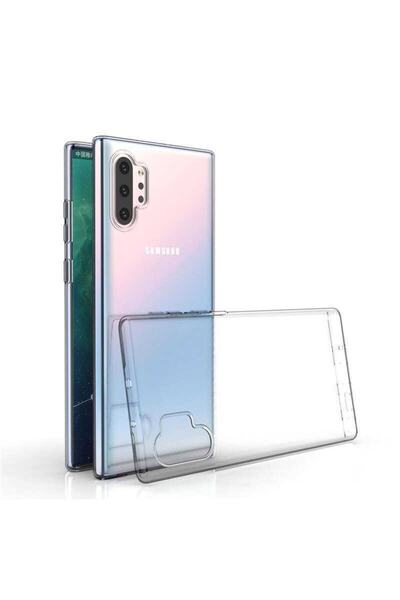 ZM STORE Samsung Galaxy Note 10 Plus Kılıf Zore Süper Silikon Ince Şeffaf Kapak
