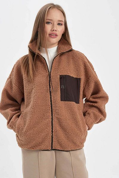 DeFacto Coool Oversize Fit Plush Cardigan A9226ax23wn