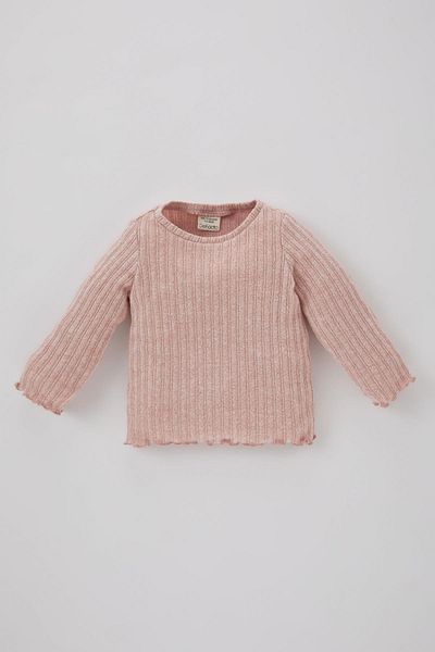 DeFacto Baby Girl Crew Neck Ribbed Camisole Long Sleeve T-Shirt