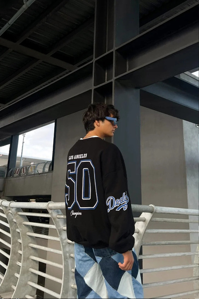 FUWEAR Los Angeles Dodgers Baskılı Oversize Unisex Sweatshirt