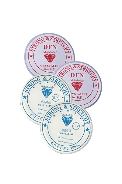 uniquehobby 2 Adet Silikon Lastik Ve 2 Adet Misina Ip - Takı Yapım Malzemesi - Bileklik Kolye Lastik & Misina