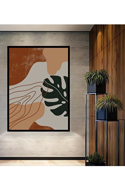 Teona Ahşap Dekoratif Bohem Yapraklar Mdf Ahşap Tablo Çerçeve Görünümlü Dikey...