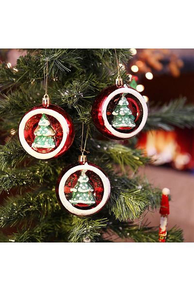 Yenigeldi 3 Pieces Christmas Ball Inside Christmas Tree Shaped Ornament Birthday Party Decorations