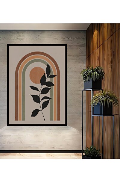 Teona Ahşap Dekoratif Bohem Minimalist Soyut Çizim Ahşap Tablo Çerçeve Görünü...