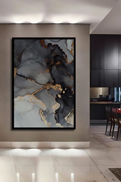 Teona Ahşap Dekoratif Ahşap Soyut Yağlıboya Görünümlü Tablo Çerçeve Görünümlü...