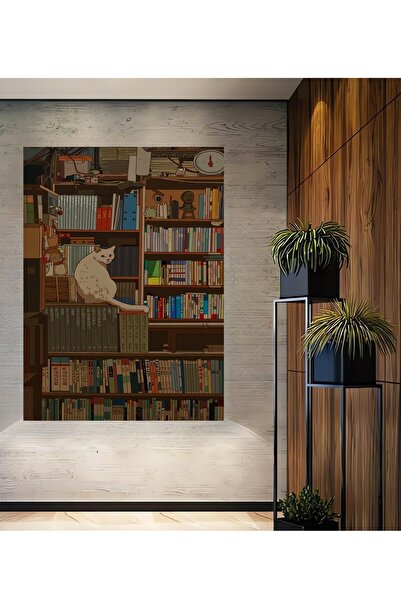 Teona Ahşap Dekoratif Bohem Minimalist Soyut Çizim Ahşap Tablo Çerçeve Görünümlü Dikey Duvar Dekorasyon Tablosu