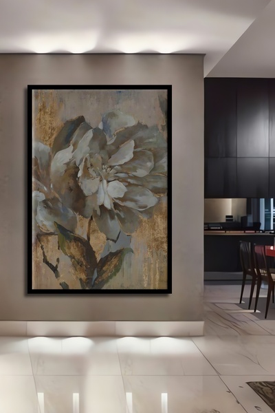 Teona Ahşap Dekoratif Dekoratif Çiçek Ahşap Tablo Çerçeve Görünümlü Dikey Duv...