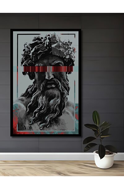 Teona Ahşap Heykel Zeus Ahşap Tablo,Ev Ve Ofis Duvar Dekoru Büyük Tablo Çerçe...