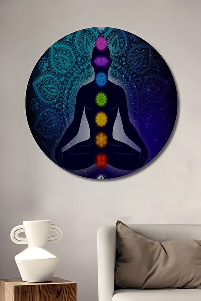 Teona Ahşap Dekoratif Hint Buda Meditasyon 7 Çakra Yoga Spor Ahşap Tablo Şık ...
