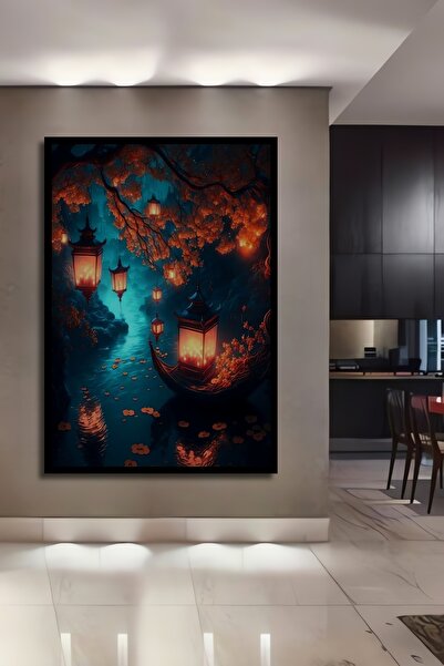 Teona Ahşap 3 Boyutlu Tropikal Doğa Manzara Temalı Ahşap Tablo Çerçeve Görünü...