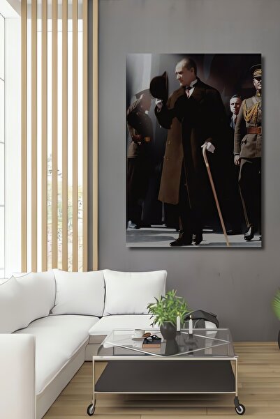 Teona Ahşap Dekoratif Dikey Atatürk Duvar Tablo Ahşap Dikdörtgen Tablo