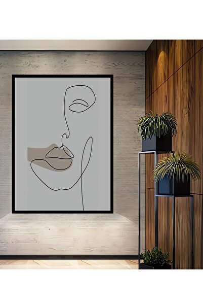 Teona Ahşap Dekoratif Bohem Minimalist Soyut Çizim Ahşap Tablo Çerçeve Görünü...