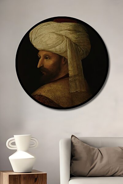 Teona Ahşap Fatih Sultan Mehmet Yağlı Boya Görünümlü Ahşap Dekoratif Tablo Yu...