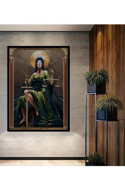 Teona Ahşap Ahşap Tablo Adalet Tanrıçası Justice,Baskı,Hukuk Bürosu Sanatı,Çe...