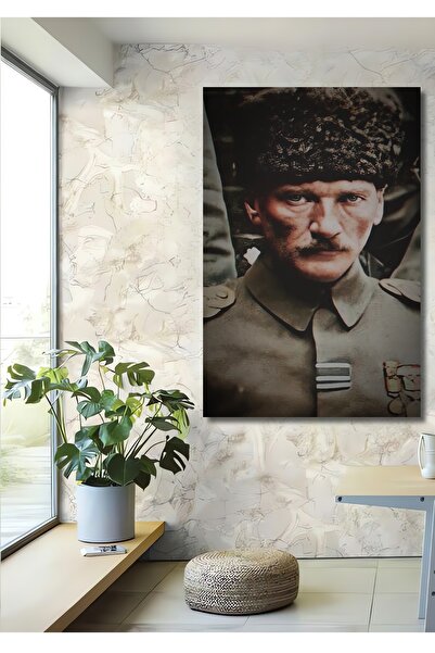Teona Ahşap Dekoratif Dikey Atatürk Duvar Tablo Ahşap Dikdörtgen Tablo