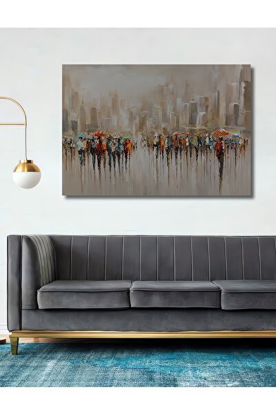 Teona Ahşap Dekoratif Ahşap Yağlı Boya Görünümlü Soyut Renkli Insanlar Tablo ...