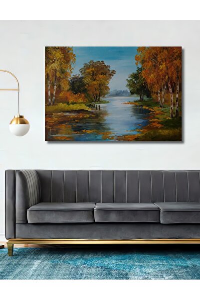 Teona Ahşap Ahşap Tablo Sonbahar Manzara Resmi Orman Manzarası 3 Boyutlu Şık ...