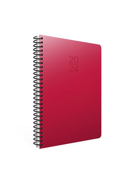 Gıpta 2024 Hard Cover Daily Striped White Agenda 17x24 Red 406-SEK