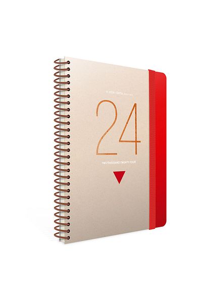 Gıpta Дневен дневен ред Flow 2024 Spiral Hard Cover 17x24 409-FWK-1