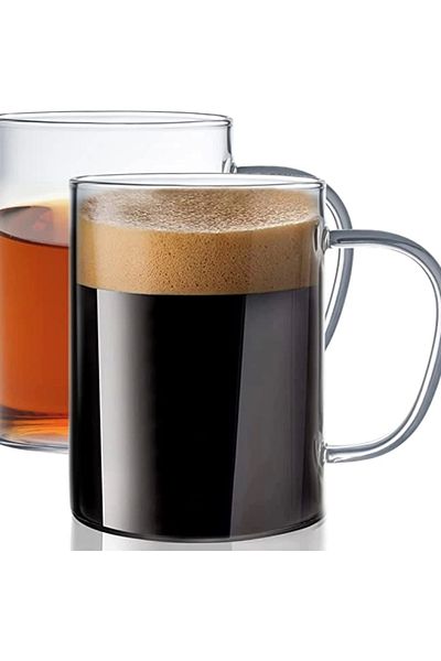 Yenigeldi 2 Pieces Borosilicate Heat Resistant Thermal Cup Glass Mug