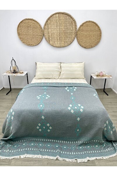 KURULAR RİZE BEZLERİ كاغان 100% قطن 3 طبقات بيكيه - رمادي