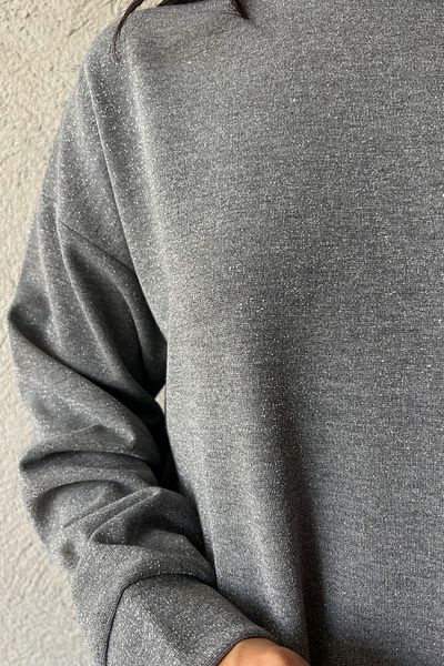 Seda Yalçın Atelier Gray Glitter Crew Neck Sweat