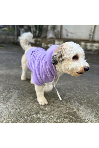 Patte Zone Elephant Lilac - Kangaroo Pocket Cat-Dog Fleece Hoodie Sweatshirt