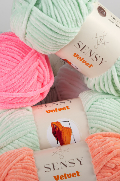 SENSY Velvet Кадифена нитка для в'язання 5 (п'ять) штук кадифеної нитки