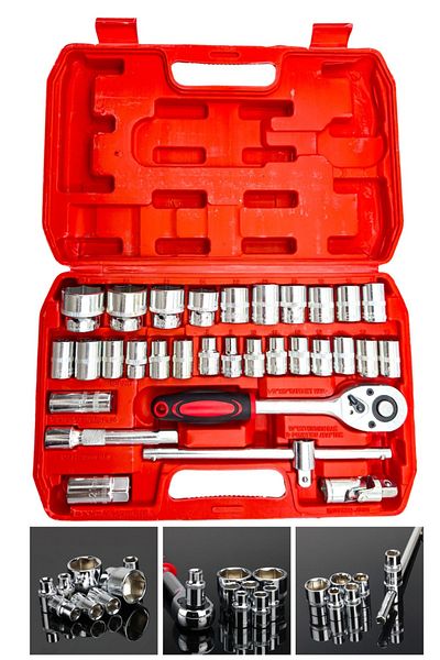 MOONSHOP Pro German 32 Piece Professional Socket Set 1/2 Cr-v Steel (32 PIECES)