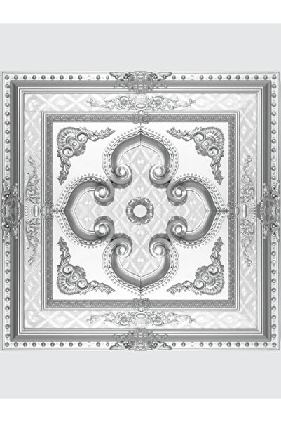 Genel Markalar 90x90 KARE GÜMÜŞ RENK SARAY TAVAN GÖBEK