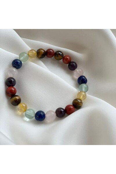 Mavera Doğaltaş سوار من حجر الجمشت الطبيعي على شكل عين النمر من الفلوريت والس...