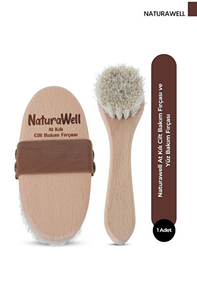 Naturawell %100 Doğal At Kılı Selülit Fırçası + %100 Doğal At Kılı Yüz Fırçası