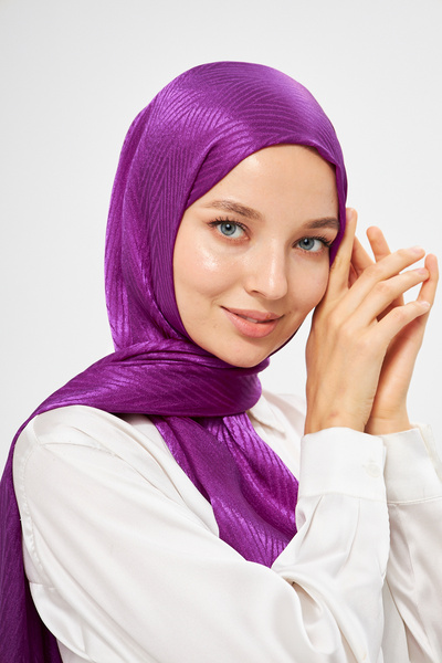 Şehr-i Şal İstanbul SakaFashion Jakarlı V Desenli Şal - MOR