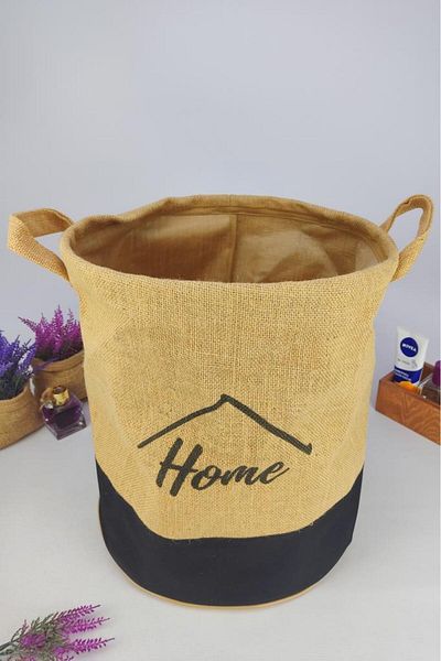Digithome Black Mini Round Wicker Basket - Multi-Purpose Organizer Organizer Cly-J1013 C1-1-121