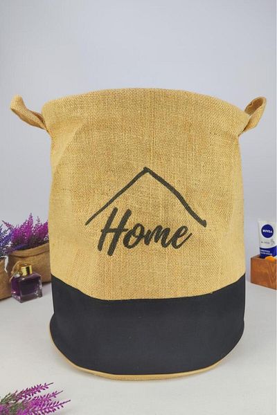 Digithome Black Mini Round Wicker Basket - Multi-Purpose Organizer Organizer Cly-J1013 C1-1-121