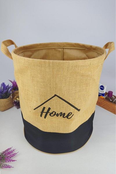 Digithome Black Wicker Mega Round Basket - Multi-Purpose Organizer Organizer Cly-J1012 C1-1-121