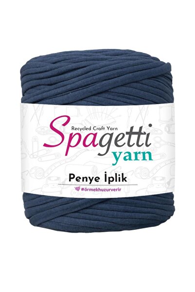 Spagettiyarn Penye İp Gece Mavisi El Örgü İpliği