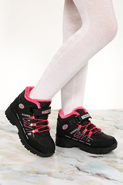 kabkabi Kız Çocuk İçi Kürklü Kaymaz Taban Kışlık Kar Botu