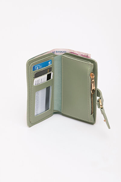 SHAKA Mint Green Shk66 Stylish Wallet with Drop Buckle, Snap Fastener Front Pocket, Coin and Paper Money Compartment, Card Holder