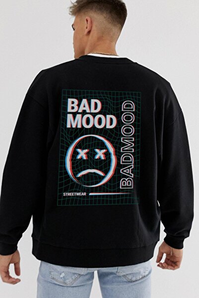 Tarzsokak Μαύρο Φούτερ Oversize  "Bad Mood " Tarlsokak44