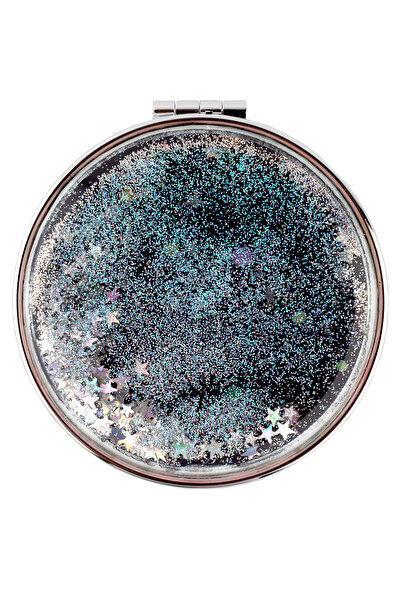 Tikatti Double Sided Dark Glitter Mirror with Magnifying Glass