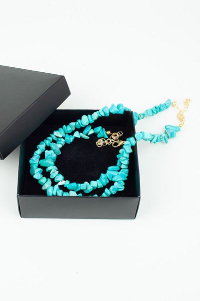 Liveyn Design Turquoise Natural Stone Necklace Bracelet Set