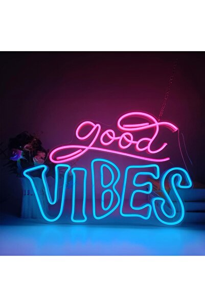 dekoraven Good Vibes Neon Led Tabela Dekoratif Aydınlatma