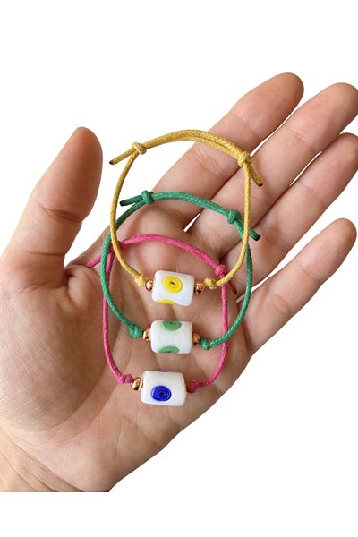 TAKI BY EKİN GLASS EVIL EYE BEADED, 3-PIECE ADULT, GIFT BRACELET