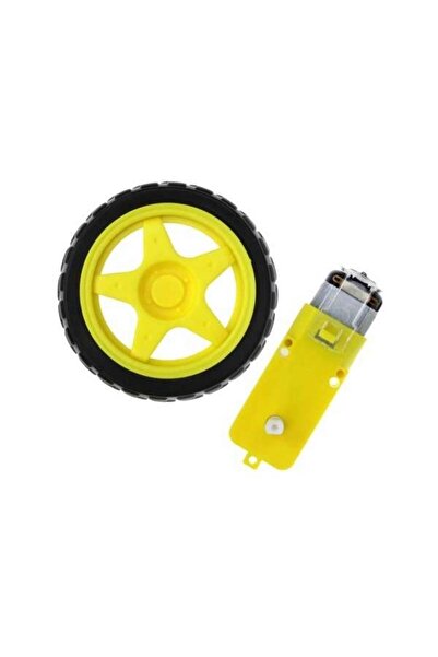 Robikit Sarı Motor ve Tekerlek Seti 6V 250Rpm