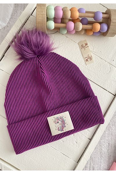 ALYA Stretchy Camisole Baby & Kids Beanie with Pompom