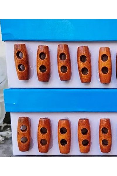 hobim42 NATURAL WOODEN HERD BUTTON 6 PIECES LIGHT BROWN (SIZE:2.5CM)