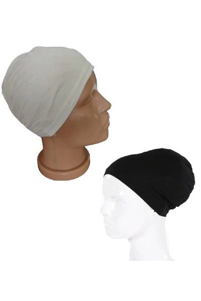 SIFIR312 Snap-on Bonnet - Hijab Bonnet - Scarf Bonnet - Practical Snap-on Bonnet 2 Pieces Black and White