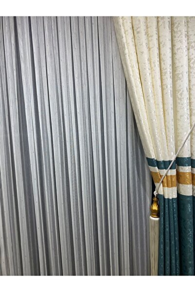 Epay Estel Model Gümüş / Kaliteli / Ütü İstemez Tül Perde (1,2) Seyrek Pile