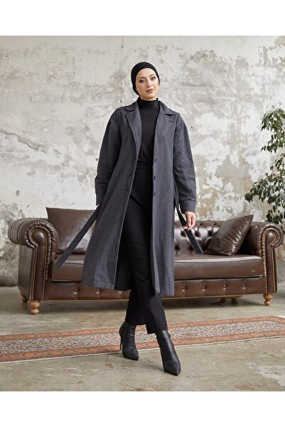 Esre Store Балонний рукав, паранджа, пальто, сірий